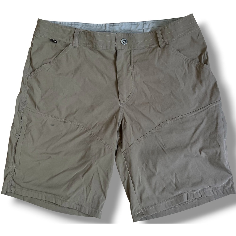 Kuhl Renegade Cargo Shorts Mens 38 Khaki Tan Hiking Outdoor Lightweight Stretch